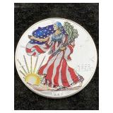 1999 1 Oz .999 Silver Eagle Round Colorized & Case