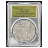 2017 S 1 Oz .999 Silver Eagle Round Pcgs Ms69