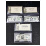 Usa 3-$2 Dollar Bills In Case, See Photos