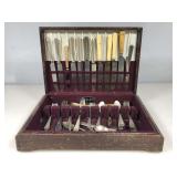 Asstd. Vtg Flatware In Chest