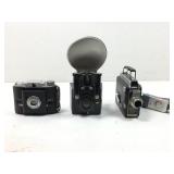A lot of three vintage cameras plus a Honeywell