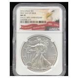 2016 1 Oz .999 Silver Eagle Round Ngc Fdoi Ms70