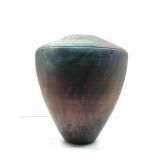 Handcrafted Roku art pottery vase with a