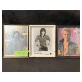 Three framed photos of rock ï¿½nï¿½ roll celebrities,