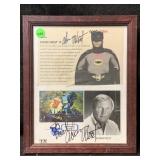 Two photos, both are autographed by Adam West