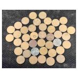 Collection Of Wheat Pennies & Steel