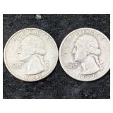 2 Silver Quarters Pre 1964