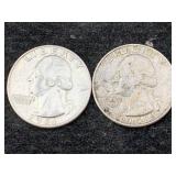 2 Silver Quarters Pre 1964