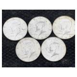 5-90% Silver 1964 Kennedy Half Dollars
