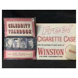 Two items together a celebrity yearbook showing