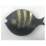Walter Bosse MCM Fish Brass Bowl. Marked Austria