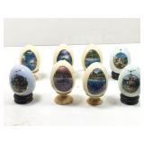 Box a lot of eight ceramic egg shaped hand