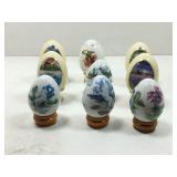 Lot of nine ceramic shaped egg collectibles from