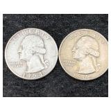 2 Silver Quarters Pre 1964