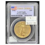 Pcgs Ms70 2006 $50 1oz Gold Eagle In Case