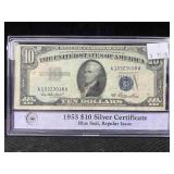 1953 $10 Silver Certificate, Blue Seal, Pcs In