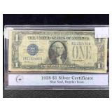 1928 $1 Silver Certificate, Blue Seal, Pcs In Case
