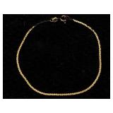 18k Gold Bracelet, Tw 1.4g, Sz6ï¿½in Long