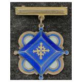 Vtg Sterling Silver Blue Brooch, Tw 13.4g, Sz 1ï¿½in