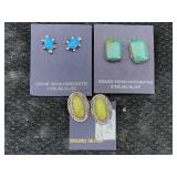3 Indian Sterling Silver Earrings, Tw 12.4g, See