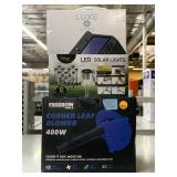 NIB Outdoor Solar Lights and Corded Leaf Blower