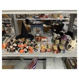 Collection of Halloween decor, faux unicorn