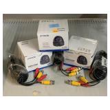 3 Zmodo CMoS Dome outdoor camera & wires
