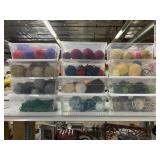 Organized Rolls of Yarn in Plastic Shoe Boxes