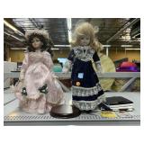 Ceramic Dolls w/stand, USA Flag, DVD rewriter and