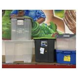 5 Bins assorted sizes w/lids, incl. 108qt,