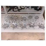 Metal Flower Wall Decorations with Crystal