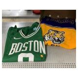 Tigers Yellow and purple poncho & Boston 0 Jersey