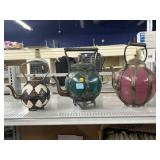 3 decorative metal & composite teapot, approx