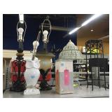 Collection of table top lamps and stand, approx
