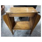 Vtg Maple Side Table with Magazine Pockets