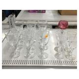 Clear cut glass cups, sz 7in tallest one