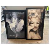 2 Large Marilyn Monroe framed prints, approx