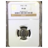 1962 NGC PF68 Silver Roosevelt Dime