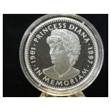 31g .999 Fine Silver Princess Diana Memoriam $20