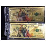 2- LE  Stan "The Man" Lee Gold foil Banknotes