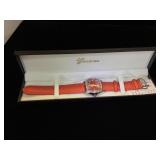 Geneva quartz watch (new) w/ leather band