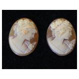 2- Antique carved cameos, 1 in. Length