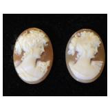 2- Antique carved cameos, 1 in. Length