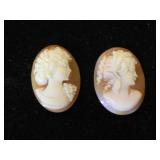 2- Antique carved cameos, 1 in. Length