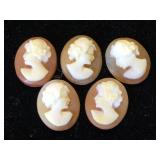 5- Antique cRved. Ameos, 3/8 in. Length