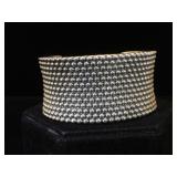 Wide Sterling bumpy cuff bracelet, 47.1g