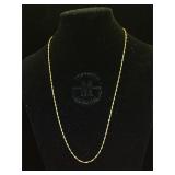 18k GOLD Chain necklace, 20 in. Length, 3.4g