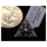 10k GOLD  W/ pearls & red gemstones pin, 2g