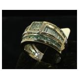 Sterling ring w/ clear gemstones, size 9