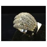 Sterling ring w/ clear gemstones, size 10